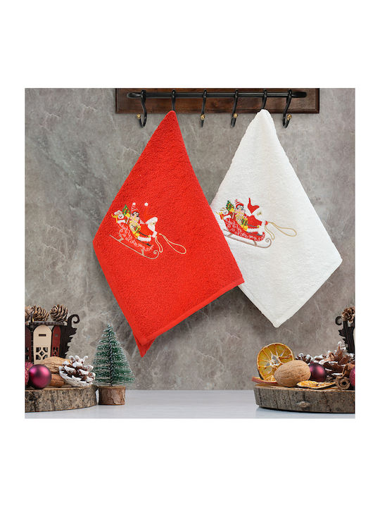 Lino Home Set Christmas Towels Fabric Multicolored L50xW30cm. 2pcs