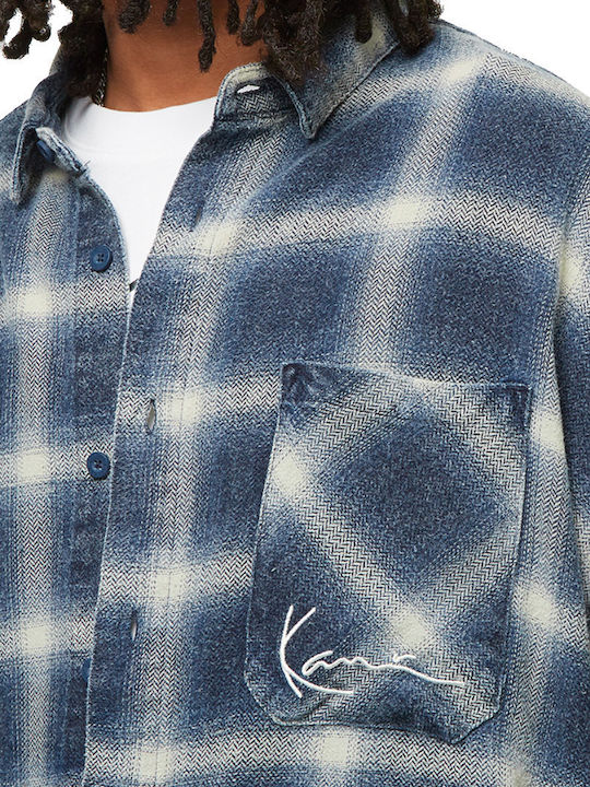 Long Sleeve Overshirt in Regular Fit Checked Multicolour