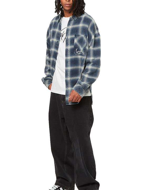 Long Sleeve Overshirt in Regular Fit Checked Multicolour
