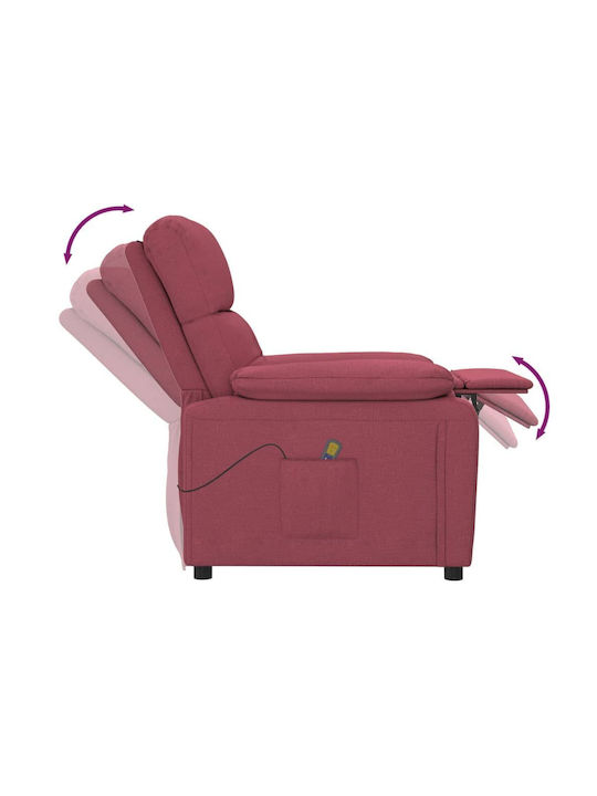Fotoliu Relax Masaj Bordeaux, Red 73x90x100cm