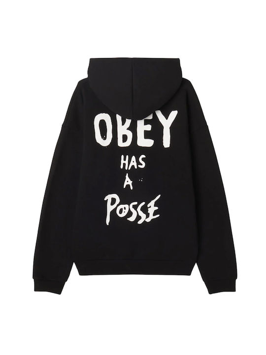 Obey Sweatshirt Fleece with Hood black