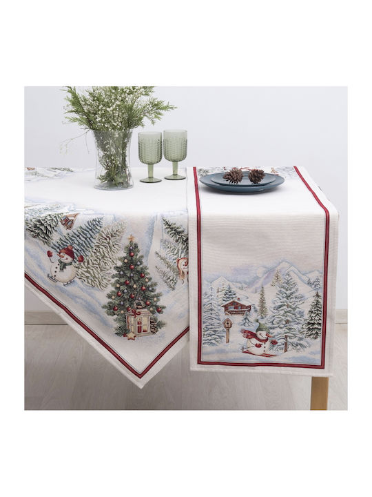 Dimeco Christmas Tablecloth Fabric Gray L140xW180cm.