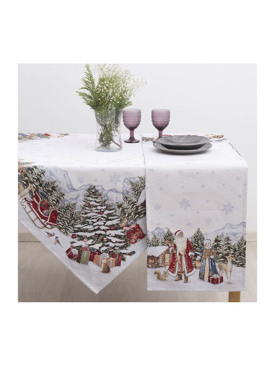 Dimeco Christmas Tablecloth Fabric Gray L140xW140cm.