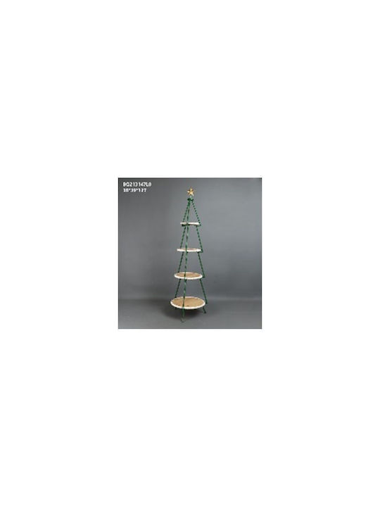 Iliadis Christmas Platter Wooden Green D38cm.