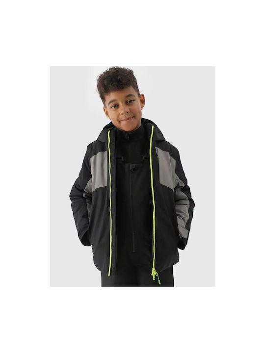 4F Kids Sports Jacket Windproof with Hood Black