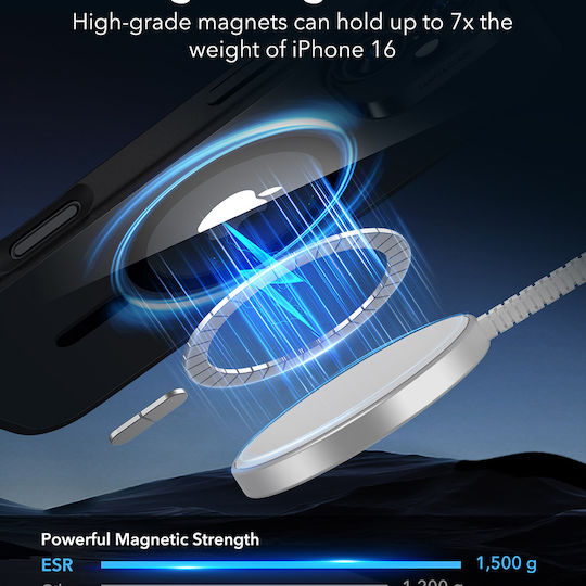 ESR Classic Hybrid Halolock Umschlag Rückseite Silikon / Kunststoff 0.7mm Transparent (iPhone 17 Pro / iPhone 16 Pro)