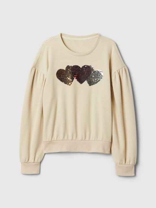 Kinder-Sweatshirt Beige Graphic