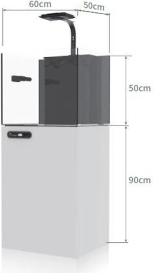Maxspect Аквариум за риби С капацитет 6лт с Осветление и 60x50x87см. Черен