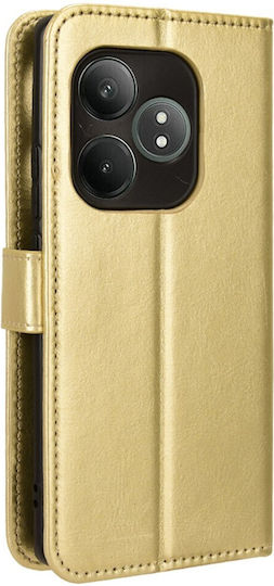 Wallet Piele artificială / Plastic / Silicon Auriu (Realme GT 6)