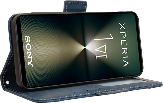 Back Cover Synthetic Leather / Plastic / Silicone Magnetic Navy Blue (Xperia 1 VI)