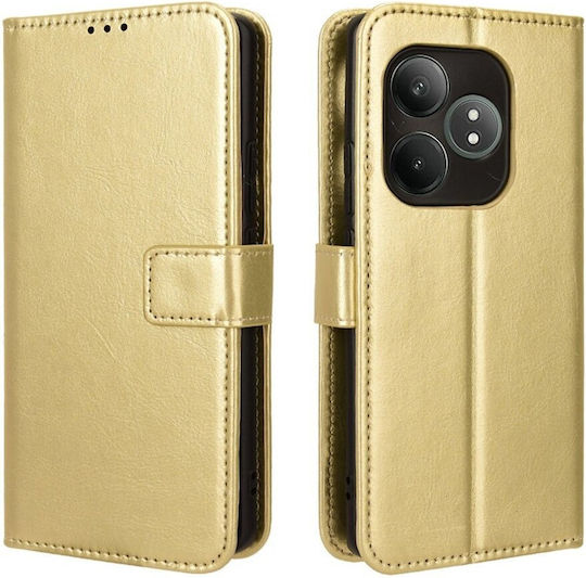 Wallet Piele artificială / Plastic / Silicon Auriu (Realme GT 6)