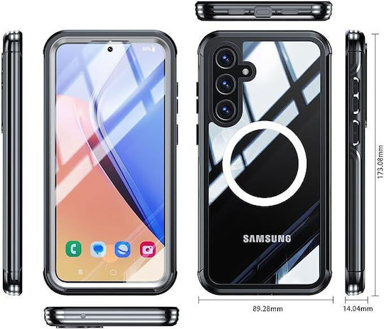 Удароустойчив калъф с протектор за екран Magsafe за Samsung Galaxy S24, черен