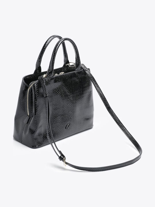 Rattanstasche Damen Handtasche Schulter Schwarz