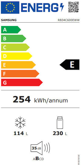 Samsung Kühl-Gefrierkombination 344Es NoFrost H185.3xB59.5xT59.5cm. Inox RB34C600EWW