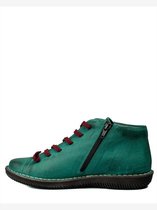 Chacal Leather Women's Ankle Boots Green