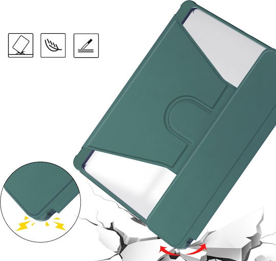 Case + Keyboard Samsung Galaxy Tab S9 Fe+ Plus Rotary 360° Leather Dark Green