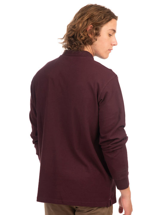 Rebase Polo Long Sleeve Blouse Aubergine