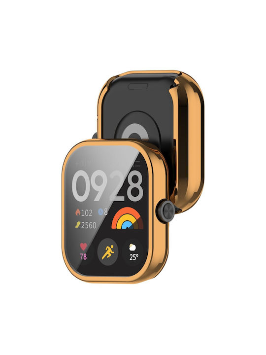 2-в-1 калъф и протектор за екран за Xiaomi Redmi Watch 3 Lite Watch 3 Active розово злато