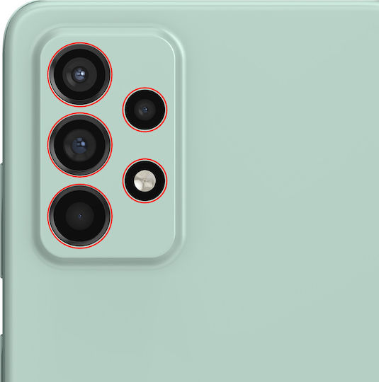 Clappio Rear Camera Lens Samsung Galaxy A52 Black