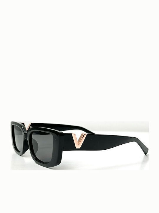 Looks Style Eyewear Дамски Слънчеви Очила с Червена Пластмасова Рамка и Сиви Стъкла