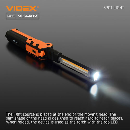 Videx Επαναφορτιζόμενος Φακός LED IP68 με Μέγιστη Φωτεινότητα 400lm