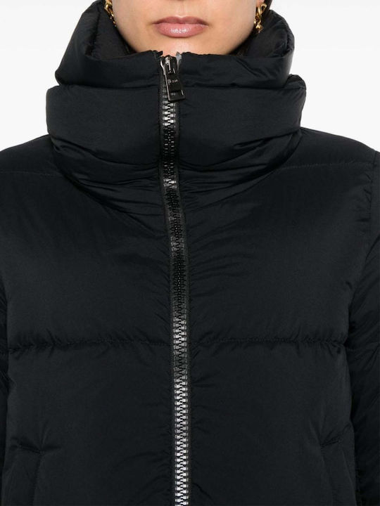 Women's Long Puffer Jacket for Winter Black