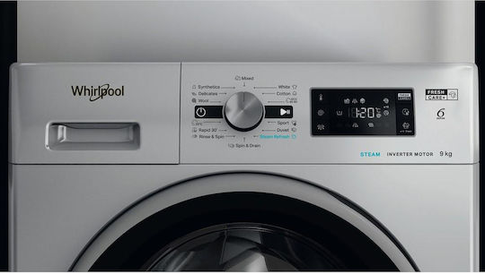 Whirlpool Пералня 9кг с Парна Технология 1400 Оборота FreshCare+ Сребрист FFD 9469 SBSV EU