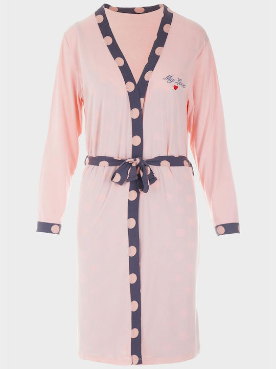 G Secret Winter Women's Robe with Nightdress Pink