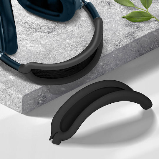 Bandă de protecție pentru AirPods Max, silicon moale la atingere, negru