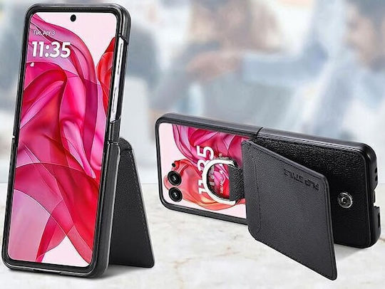 Umschlag Rückseite Leder / Synthetisches Leder Schwarz (Razr 50 Ultra)