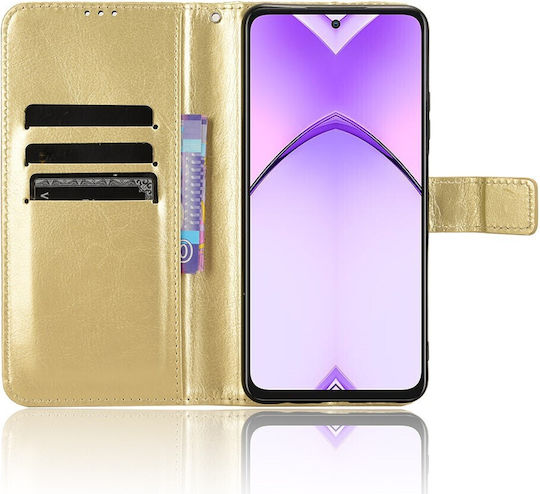 Wallet Synthetic Leather / Plastic / Silicone Gold (Oppo A80 5G)