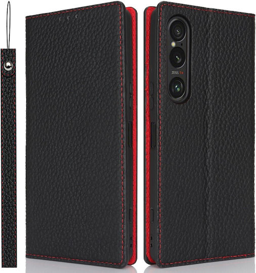 Brieftasche Leder / Kunststoff / Silikon Schwarz (Xperia 1 VI - Xperia 1 VI)