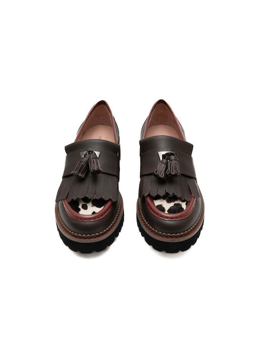 Coccinelle Кожени Дамски Loafers в Кафяв Цвят