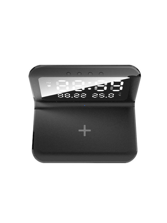 Ceas De Masă Digital Led Cu Ceas Deșteptător Și Încărcare Wireless Alb