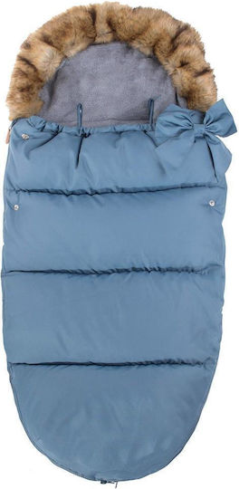 Universal Sac de picioare pentru cărucior Impermeabil Albastru cu căptușeală Fleece 90x45εκ.