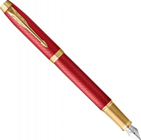 Parker Writing Pen Fine 0.5mm Red made of Aluminum with Red Ink and with 1 Replacement Nibs