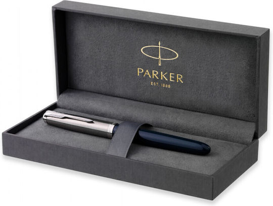 Parker Πένα Γραφής Fine Μπλε από Ατσάλι με Μπλε Μελάνι