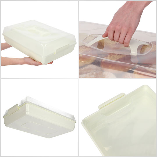 Kadax Plastic Container Cake Pastries Rectangular Large Box