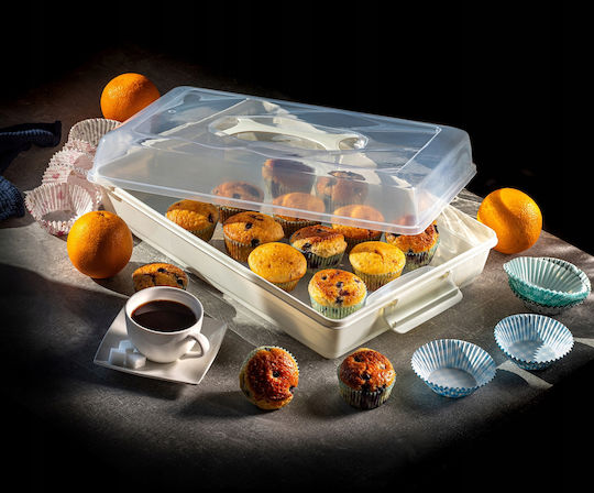 Kadax Plastic Container Cake Pastries Rectangular Large Box
