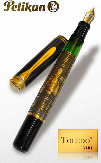 Pelikan Toledo M700 Πένα Γραφής με Φτερό Medium Χρυσή από Ατσάλι