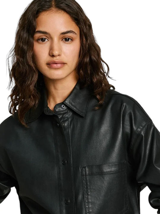 Damen Geprüft Schwarz Overshirt Oversized