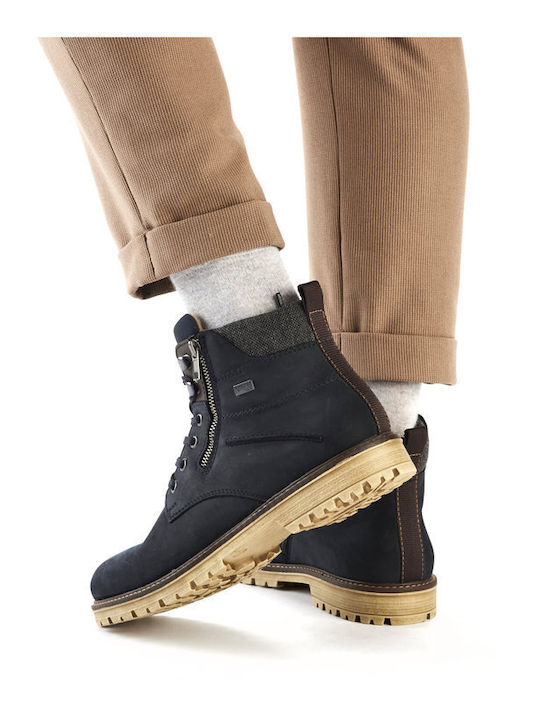 Leather Blue Men's Boots Waterproof Anatomical