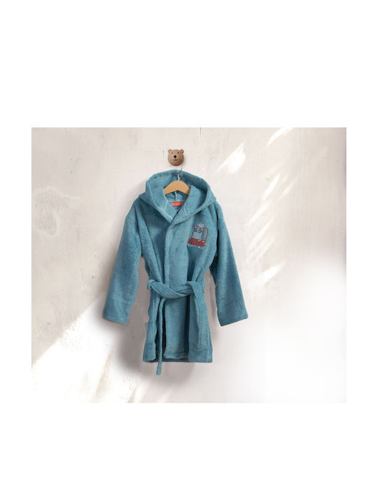 Nef-Nef Homeware Hooded Baby Bathrobe Cameo Blue