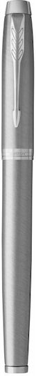 Parker Essential Stainless Fountain Pen Fine Grey Steel with Black Ink