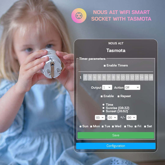 Smart WLAN-Steckdose Energieverbrauchsüberwachung Nous A1t Tasmota 4 Stück