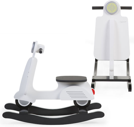 Childhome Fabric Rocking Toy Scooter with Max Load Capacity 15kg White