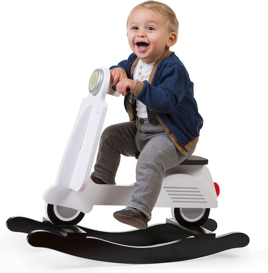 Childhome Fabric Rocking Toy Scooter with Max Load Capacity 15kg White