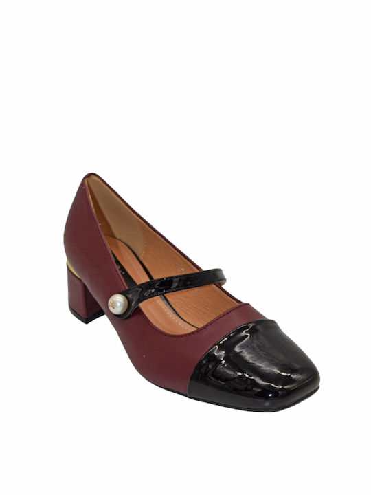 Morena Spain Patent Leather Burgundy Low Heels