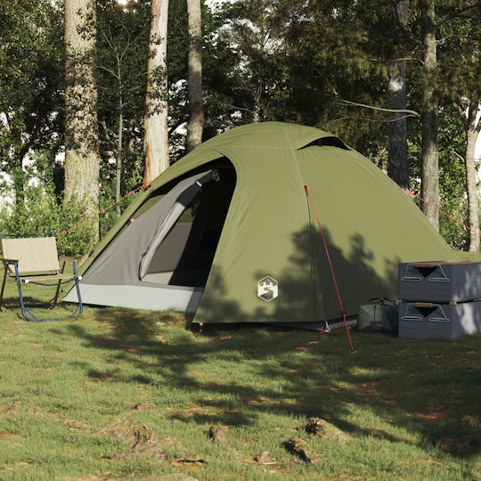 vidaXL Automat Cort Camping Igloo Verde 3 Sezoane pentru 3 Persoane 220x190x120cm