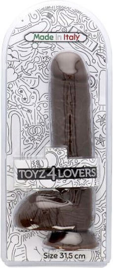 Toyz4lovers Bruto Glass Dildo with Balls and Suction Cup Brown 31cm